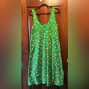 Tabitha Brown green and orange cotton leopard dress